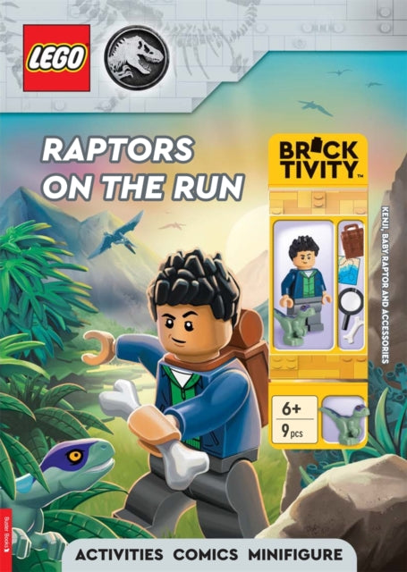 LEGO® Jurassic World™: Raptors on the Run Activity Book (with Kenji minifigure, baby raptor and accessories)
