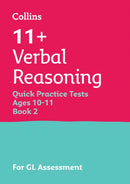 11+ Verbal Reasoning Quick Practice Tests Age 10-11 (Year 6) Book 2 : For the 2025 Gl Assessment Tests-9780008701208