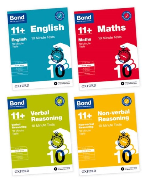 Bond 11+ 10 Minute Tests Bundle for Age 10-11+ | For 2026 GL Assessment & other 11 plus entrance exams | English, Maths, Verbal Reasoning, and Non-verbal Reasoning