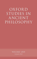 Oxford Studies in Ancient Philosophy, Volume 62