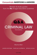Concentrate Questions and Answers Criminal Law : Law Q&A Revision and Study Guide-9780198853480