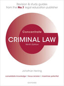 Criminal Law Concentrate : Law Revision and Study Guide-9780198940845