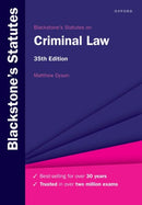 Blackstone''s Statutes on Criminal Law