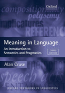 Meaning in Language : An Introduction to Semantics and Pragmatics-9780199559466