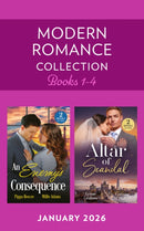 Modern Romance January 2026 Books 1-4 : Unveiling the Wrong Bride (Billion-Dollar Bride Swap) / Secretly Pregnant Princess / Their Boardroom Baby / Heir of Scandal-9780263421316