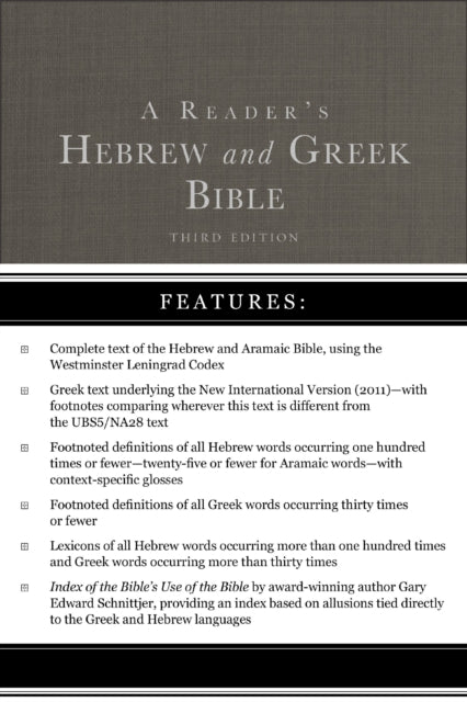 A Reader's Hebrew and Greek Bible : Third Edition-9780310180463