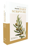 NASB, Daily Scripture, Paperback, White/Olive, 1995 Text, Comfort Print : 365 Days to Read Through the Whole Bible in a Year-9780310465485