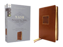 NASB, Personal Size Bible, Large Print, Leathersoft, Brown, Red Letter, 1995 Text, Comfort Print-9780310465935