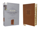 NASB, Personal Size Bible, Large Print, Leathersoft, Brown, Red Letter, 1995 Text, Thumb Indexed, Comfort Print-9780310465973