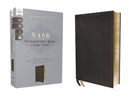 NASB, Personal Size Bible, Large Print, Genuine Leather, Calfskin, Black, Red Letter, 1995 Text, Comfort Print