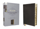 NASB, Personal Size Bible, Large Print, Genuine Leather, Calfskin, Black, Red Letter, 1995 Text, Thumb Indexed, Comfort Print-9780310465997