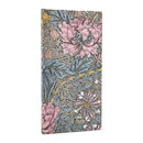 2026 Morris Pink Honeysuckle (William Morris) Slim 12-month Horizontal Hardcover Flexi Dayplanner 2026 (Elastic Band Closure)-9780349707495