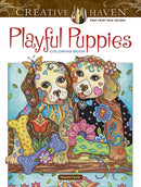 Creative Haven Playful Puppies Coloring Book-9780486812687