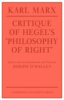 Critique of Hegel's 'Philosophy Of Right'-9780521292115