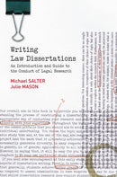 Writing Law Dissertations : An Introduction and Guide to the Conduct of Legal Research-9780582894358