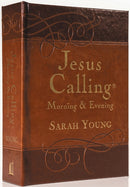 Jesus Calling Morning and Evening, Brown Leathersoft Hardcover, with Scripture References