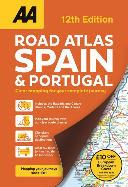 AA Road Atlas Spain & Portugal-9780749584399
