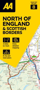 AA Road Map North of England & Scottish Borders