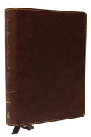 NKJV, Journal the Word Bible: Reflect, Journal or Create Art Next to Your Favorite Verses (Bonded Leather, Brown, Red Letter, Comfort Print)