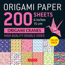 Origami Paper 200 sheets Origami Cranes 6" (15 cm) : Tuttle Origami Paper: Double-Sided Origami Sheets Printed with 12 Designs (Instructions for 5 Projects Included)-9780804854870