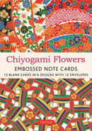 Chiyogami Flowers Embossed Note Cards - 12 Cards : 12 Blank Cards in 6 Lovely Designs (2 each) with 12 Patterned Envelopes in a Keepsake Box-9780804856966