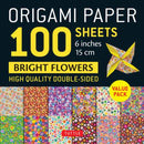 Origami Paper 100 Sheets Bright Flowers 6" (15 cm) : Tuttle Origami Paper: Double-Sided Origami Sheets Printed with 12 Different Patterns (Instructions for 5 Projects Included)-9780804857499