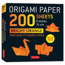 Origami Paper 200 sheets Bright Orange 6"a : Solid Orange Double-Sided Origami Sheets with Instructions for 12 Projects-9780804858885