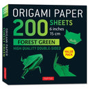 Origami Paper 200 sheets Forest Green 6"a : Solid Green Double-Sided Origami Sheets with Instructions for 9 Projects-9780804858892