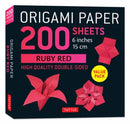 Origami Paper 200 sheets Ruby Red 6" : Solid Red Double-Sided Origami Sheets with Instructions for 10 Projects-9780804858915