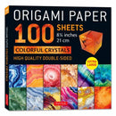 Origami Paper 100 sheets Colorful Crystals 8 1/4" : Extra Large Double-Sided Origami Sheets Printed with 12 Different Patterns (Instructions for 5 Projects Included)-9780804858939