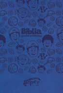 Biblia Biper y sus amigos, Fuertes y valientes (NBLA), Leathersoft, Azul, Palabras de Jesús en rojo, Comfort Print