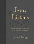 Jesus Listens, Large Text Leathersoft, Charcoal, with Full Scriptures : Daily Devotional Prayers of Peace, Joy, and Hope (A 365-Day Devotional) - The Perfect Christian Christmas Gift-9781400249336
