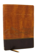 Peace of God Bible: Discover and Experience God's Shalom Throughout the Bible (NKJV, Brown Leathersoft, Red Letter, Comfort Print)-9781400334995