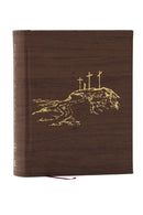 NKJV, Journal the Word Bible, Large Print: Reflect, Journal or Create Art Next to Your Favorite Verses (Brown Leathersoft over Board, Red Letter)-9781400352340