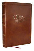 The Open Bible: Read and Discover the Bible for Yourself (KJV, Brown Leathersoft, Red Letter, Comfort Print)