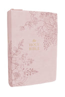 KJV Compact Large Print Bible, Pink Leathersoft Zipper Closure, Red Letter, Comfort Print