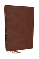 NKJV, End-of-Verse Reference Bible, Personal Size Large Print, Leathersoft, Brown, Red Letter, Comfort Print