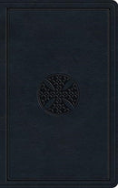 ESV Large Print Value Thinline Bible (TruTone, Navy, Mosaic Cross Design)
