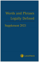 Words and Phrases Legally Defined 2021 Supplement-9781474318129
