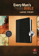 Every Man''s Bible NLT, Large Print, TuTone (LeatherLike, Black/Onyx, Indexed)