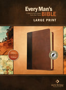 Every Man''s Bible NLT, Large Print, TuTone (LeatherLike, Brown/Tan, Indexed)