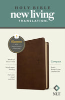 NLT Compact Bible, Filament Enabled (LeatherLike, Rustic Brown Cross, Red Letter)