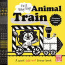 First Baby Days: Animal Train : A high-contrast, fold-out board book-9781526381132