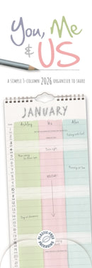 You Me & Us Planner Slim Calendar 2026-9781529849073