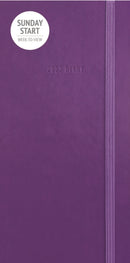 Purple Soft Touch Sunday Start Deluxe Slim Diary 2026-9781529850451