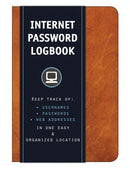 Internet Password Logbook (Cognac Leatherette) : Keep track of: usernames, passwords, web addresses in one easy & organized location-9781631061943