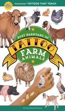 Busy Barnyard of Tattoo Farm Animals : 50 Temporary Tattoos that Teach-9781635869514
