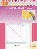 fast2cut 3-in-1 Simple Square Template : Easily Cut 3 1/2 ", 4 1/2 " & 5 1/2 " Squares-9781644033951