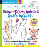 Drawing Cute Animals Shape by Shape : Create Cartoon Animals with Circles, Squares, Rectangle, and Triangles - Easy Way to Learn to Draw Dolphins, Pandas, Hermit Crabs, Dogs, Cats, and More Book for K-9781684620890