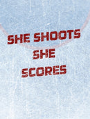 Women's Hockey Notebook - She Shoots She Scores - Blank Lined Notebook : Girl's Blank Lined Hockey Notebook-9781714211043